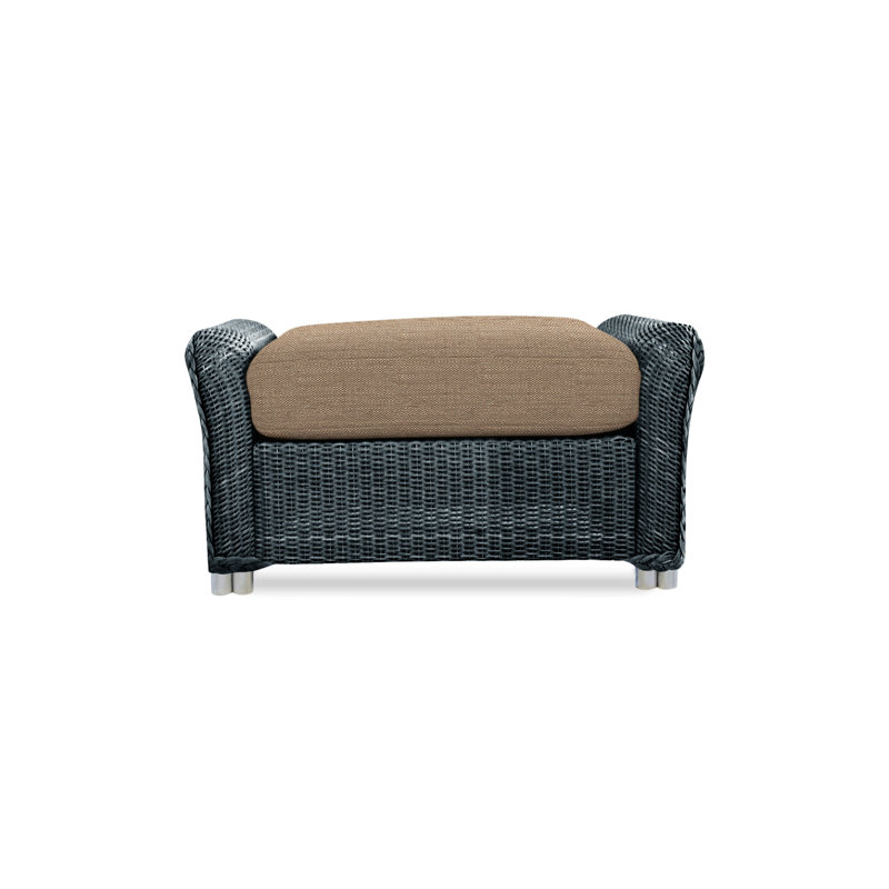 Reflections Outdoor Ottoman, Pewter, Demo Oatmeal