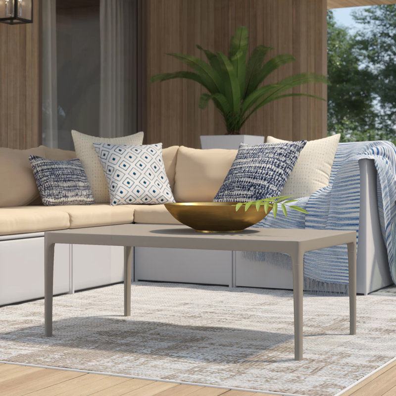Table basse en plastique Farrah, Taupe, H 15,7 po x l 19,6 po x L 23,6 po