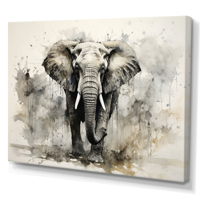 Elegant Elephant In Motion - Elephant, reproduction sur toile encadrée