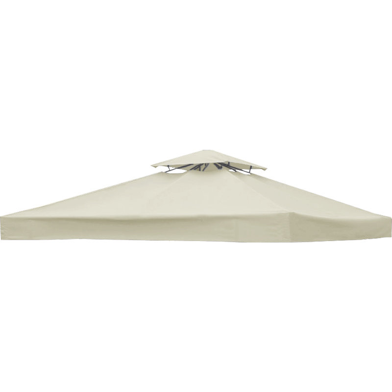 2-Tier Replacement Top Fabric for 3x3m Gazebo Pavilion Roof Canopy, Ivory