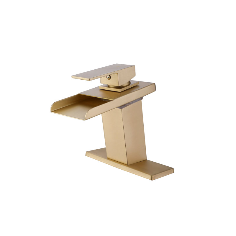 Single-Hole Single-handle Bathroom Faucet with Drain Assembly, Gold