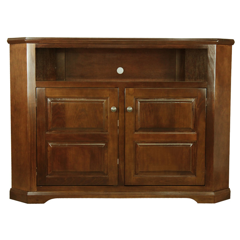 Margaretville Unfinished Corner TV Stand for TVs up to 65", Chocolate Mousse