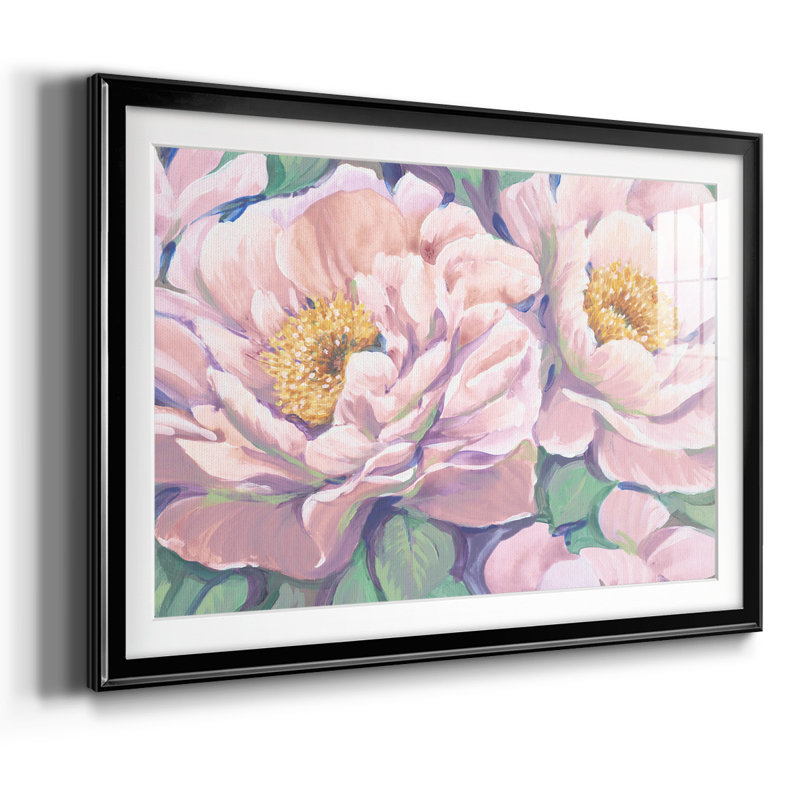 " Peonies In Bloom II ", Black, 19" H x 27" W x 1.5" D