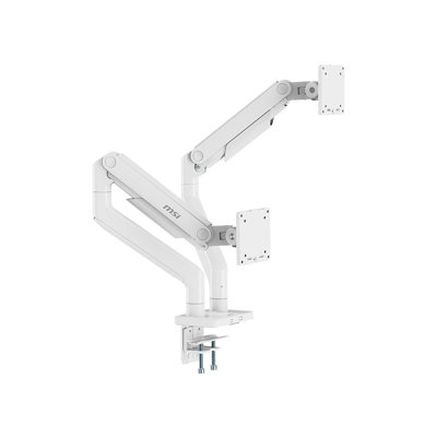 MSI MAG MT201DW Dual Monitor Mount, Matte White - MAGMT201DW