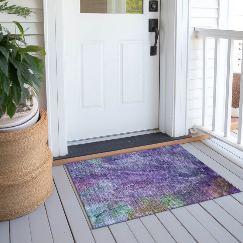 Machine Washable Indoor/Outdoor Emelia ACN2308 Abstract Rug, Rectangle 1'8" x 2'6"