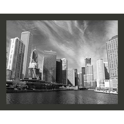 B/W Chicago Panorama 270cm x 350cm Wallpaper