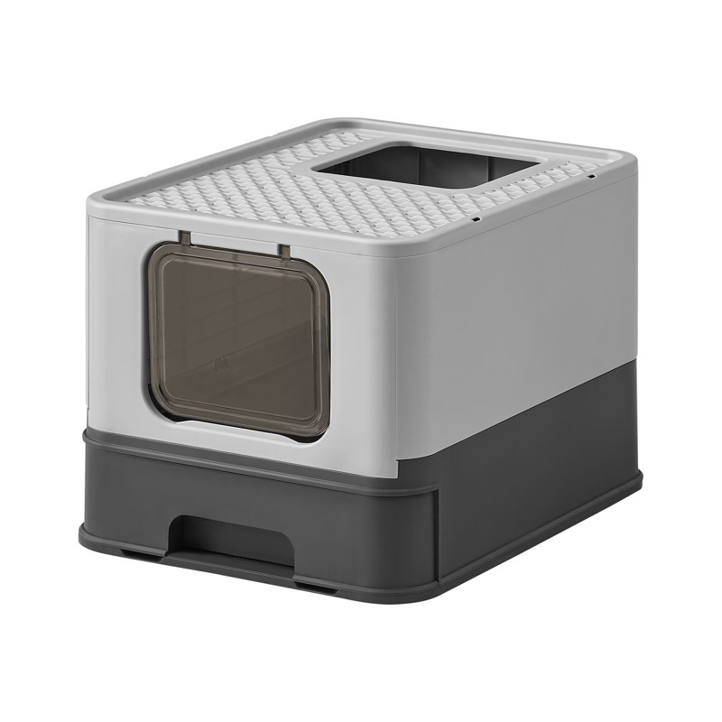 Polypropylene Litter Box with Scoop, Black
