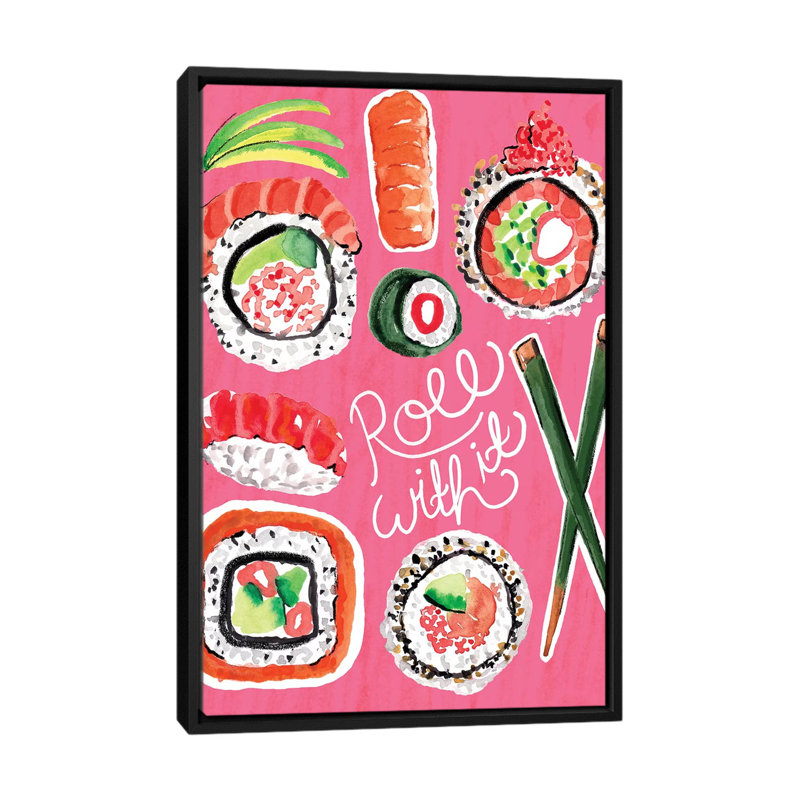 Sushi 1 Piece Painting on Canvas, 101.6 cm H x 66.04 cm W, Black Framed