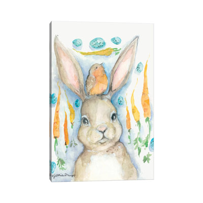 Rabbits And Carrots Oh My by Jessica Mingo - Wrapped Canvas Painting