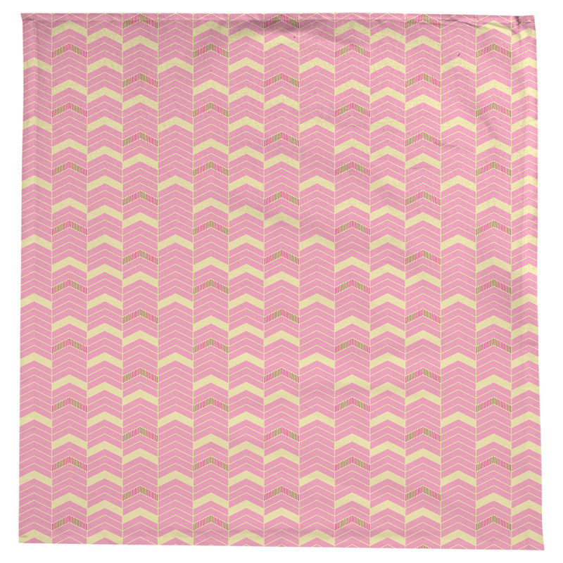 Nappe à chevrons à traits Stephenie, Jaune / Rouge / Rose
