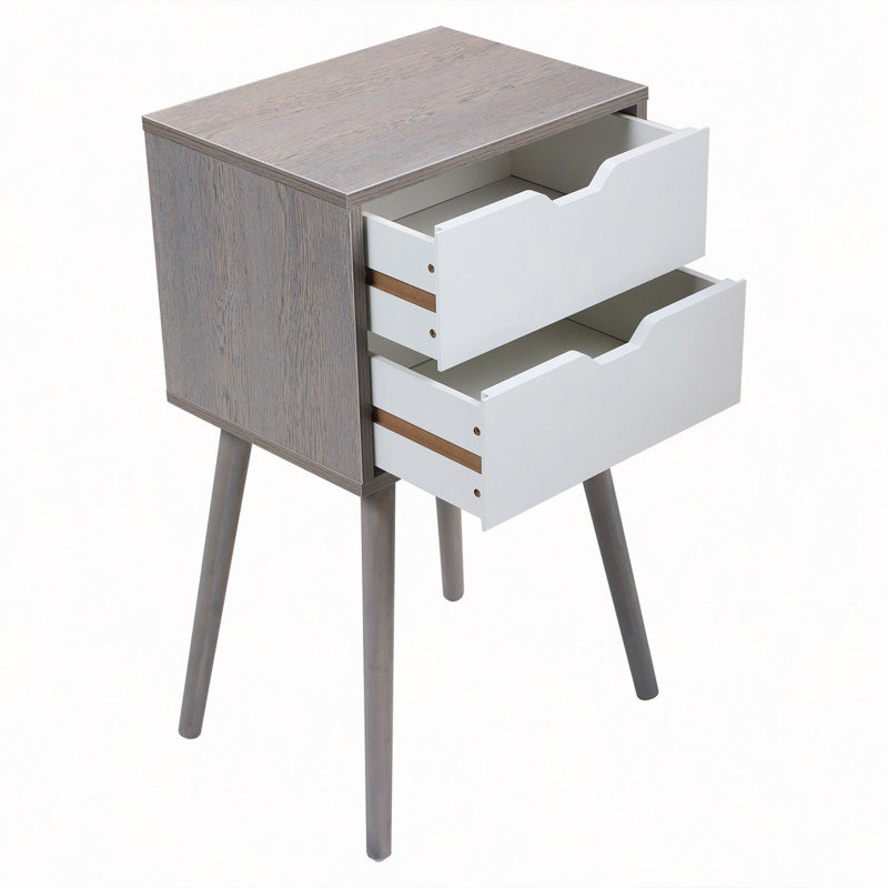 Table de chevet, ensemble de 2 tables de chevet avec rangement à deux tiroirs pour canapé de salon