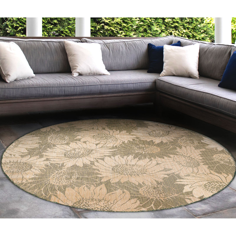 Tapis d'intérieur / extérieur Vannoy, Rond 7 pi 10 po