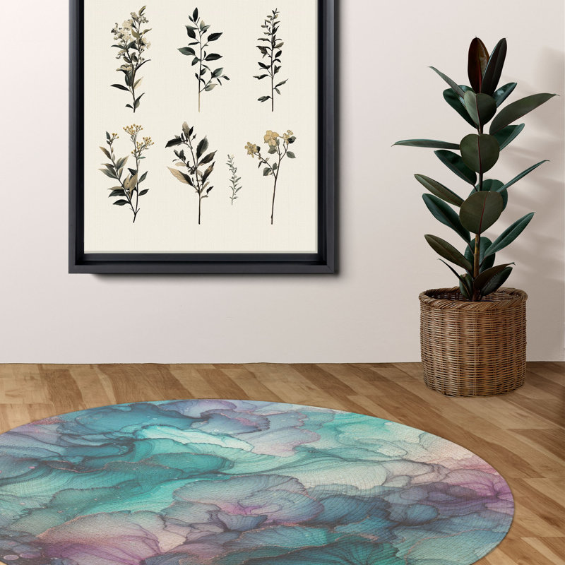 Tapis tressé irisé, Rond 5 pi