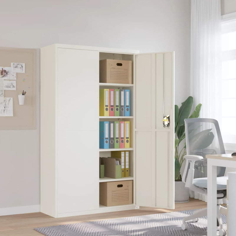 Naohito 2 -Door 4 -Shelf Storage Cabinet, White