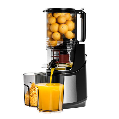 Euhomy 120v Slow Masticating Juicer With 5in Extra-wide Chute For Whole Fruits And Vegetables, Easy To Clean In Silver