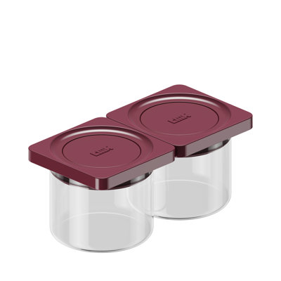 Lot de 2 petits contenants de conservation alimentaire en verre pressé, 0,7 L