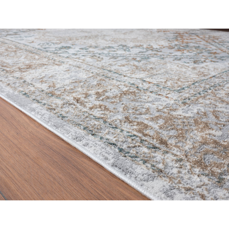 Tapis oriental beige Emeric, Tapis de passage : 2 pi 7 po x 7 pi 4 po