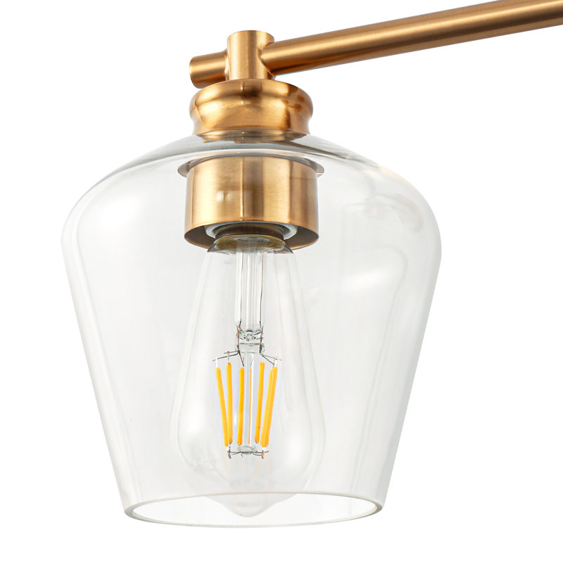 Sophisticated 3-Light Modern Vanity Fixture, Gold