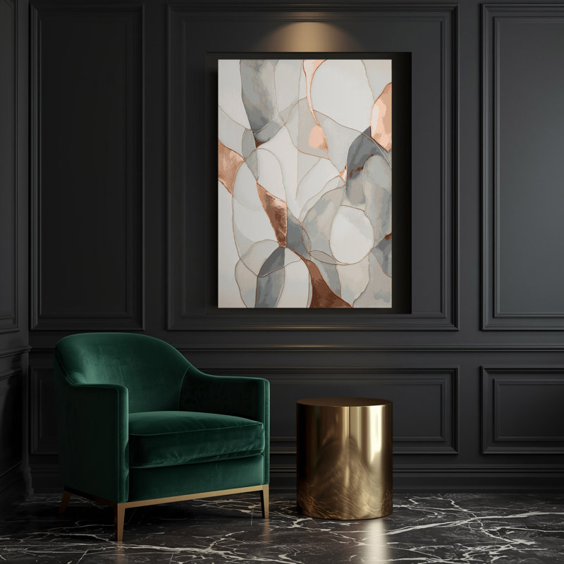 Abstrait aquarelle 45, art mural sur toile grise, H 14 po x l 11 po