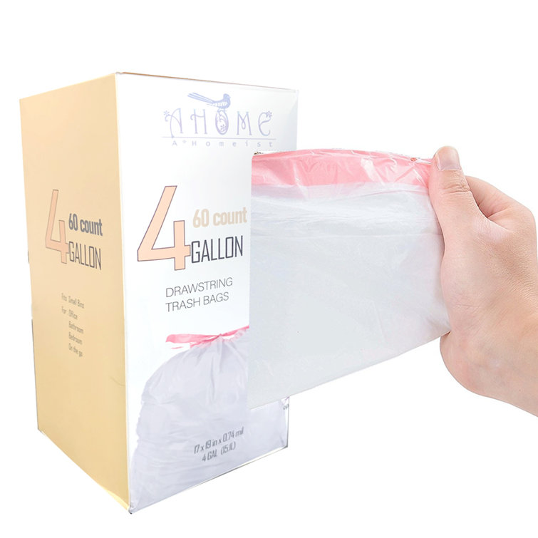 Complete Home Drawstring Trash Bags 4 Gallon