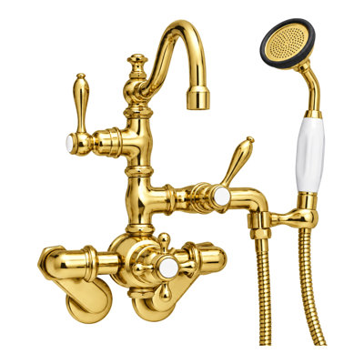 Robinet de baignoire thermostatique avec poignées en croix