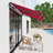 Outsunny Retractable Awning, Patio Awning Sunshade Shelter with Manual Crank Handle, 280gsm UV Resistant Fabric and Aluminum Frame for Deck, Balcony, Yard-117184940-117184939