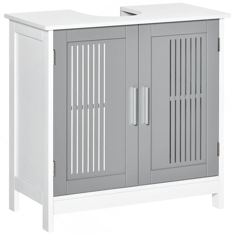 Armoire de rangement robuste pour salle de bain, Gris / blanc