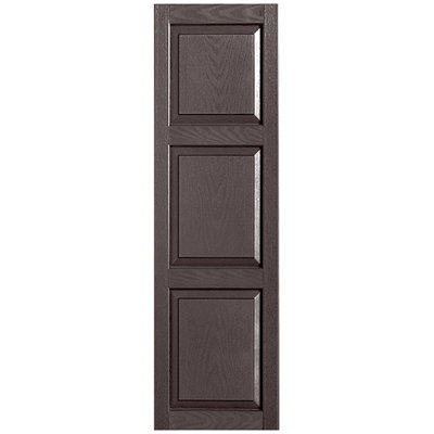 Custom Three Panel Cottage-Style Raised Panel Vinyl Shutters Pair