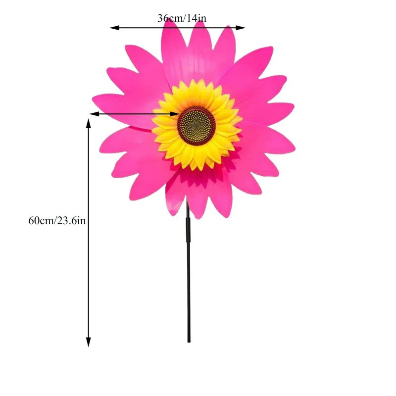 Tournesol moulin à vent - décoration de jardin extérieur, Pink