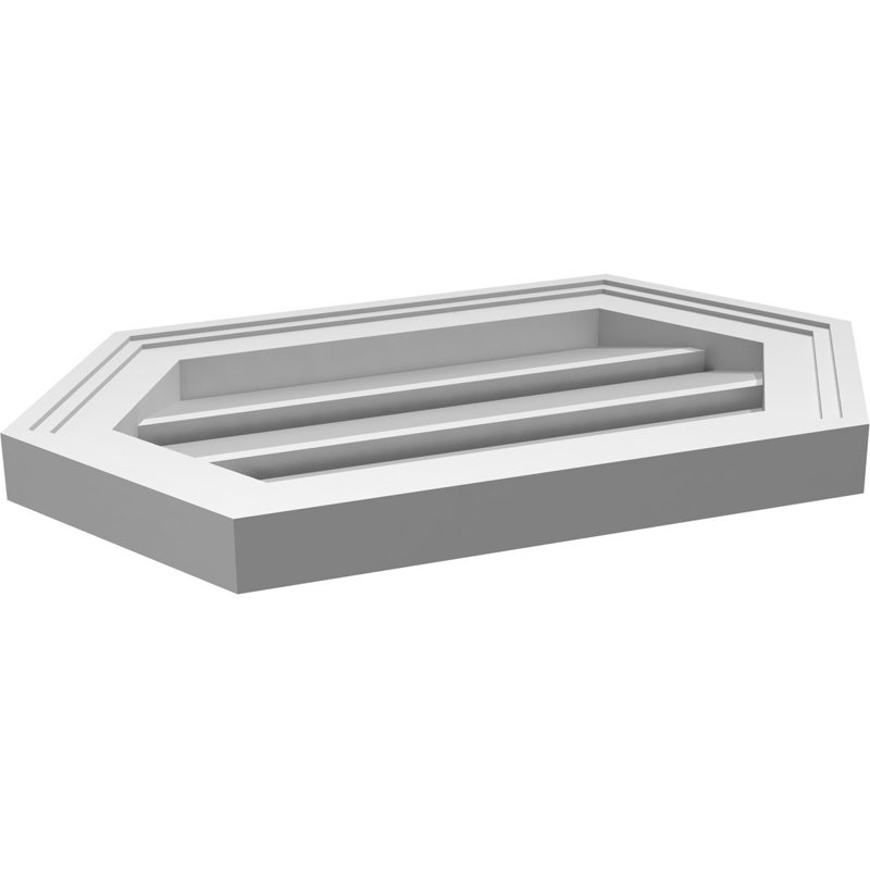 Évent horizontal fonctionnel à pignon en uréthane à surface horizontale Signature, H 12 po x l 20 po x P 1,5 po