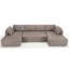 Canapé modulaire de 138,5 po, canapé en forme de U, salon, appartement, rembourré, canapé 6 places, canapé combiné libre (tissu en filet), tissu respirant, gris-121059944