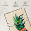 Abstrait ananas - ensemble de 3 impressions sur toile tendue-651505242