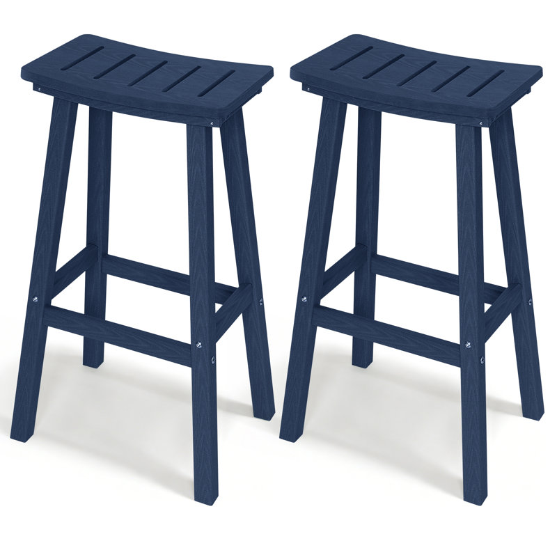 Tabourets de bar 29 po Hdpe Poly Lumber, 2, Marine, 29"