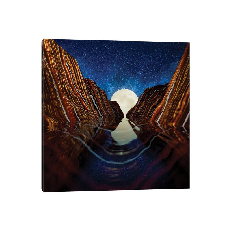 Moon Reflection - Print on Canvas, No Framed, 45.72 cm H x 45.72 cm W x 1.91 cm D