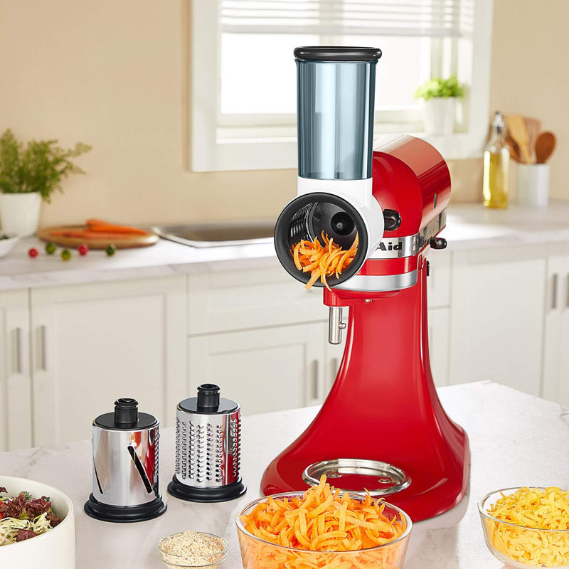 Accessoire de trancheuse et de déchiqueteuse à 3 cylindres GVode pour batteurs sur socle KitchenAid