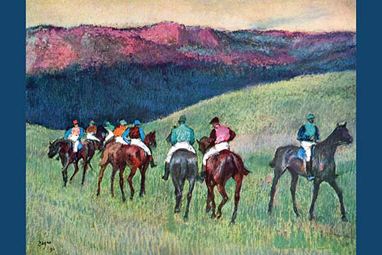 « cheval racing-the training » par edward degas, reproduction d’art, 20 po x 30 p