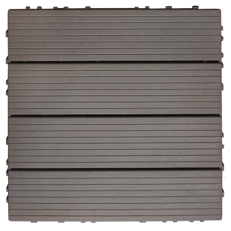 Ensemble de tuiles de terrasse en plastique composite de 35 pièces, Café clair