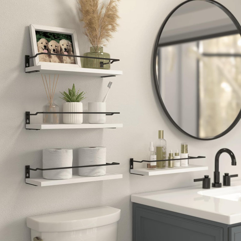 Haddam Bathroom Shelves, White, 4