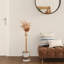 Table d'appoint ronde en acrylique et en métal avec base solide, table d'appoint moderne Glam pour le salon et la chambre à coucher - Plateau transparent transparent avec accent doré