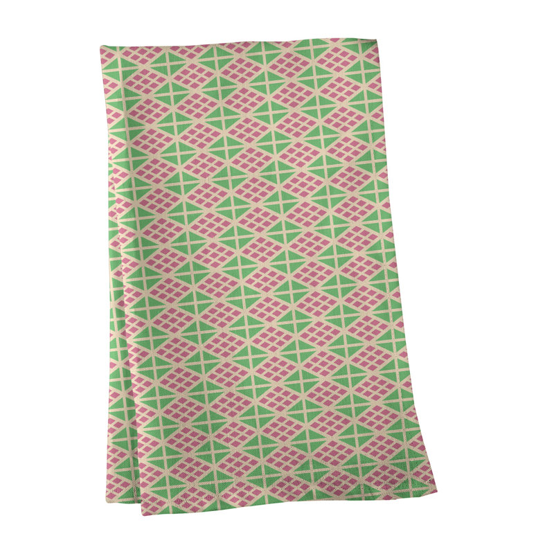 Tea Towel Kitchen Towel, Cotton Twill, Red/Green