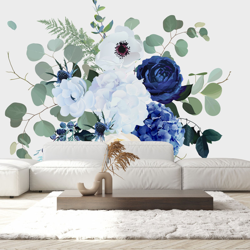 Peel & Stick Floral Wall Mural, 100" W x 8.33" L