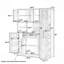 Buffet traditionnel autoportant avec huche, grande armoire de rangement pour garde-manger avec armoire latérale coulissante et tablettes réglables, brun-914209973-914209974