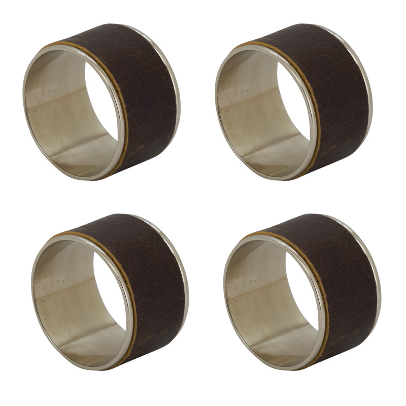Rond de serviette en cuir, Brun