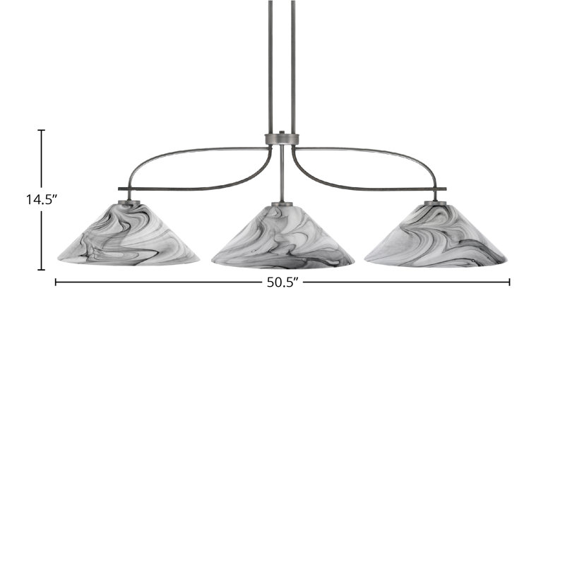 Monterey 3 Light Bar, 14.5" H x 50.5" W x 14.5" D