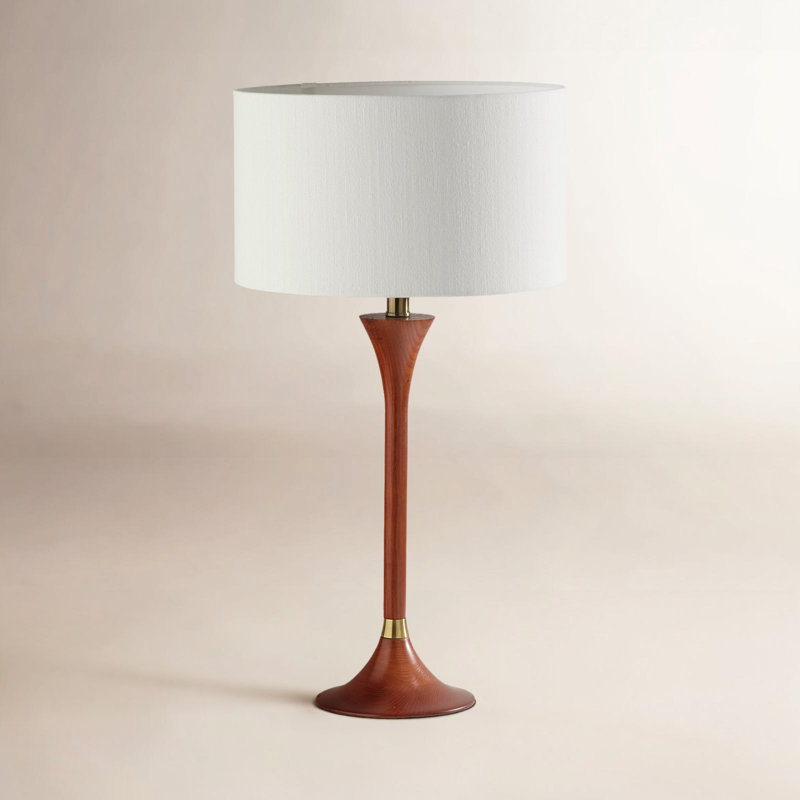 Lampe de table 26 po Remmy, Noyer/laiton antique