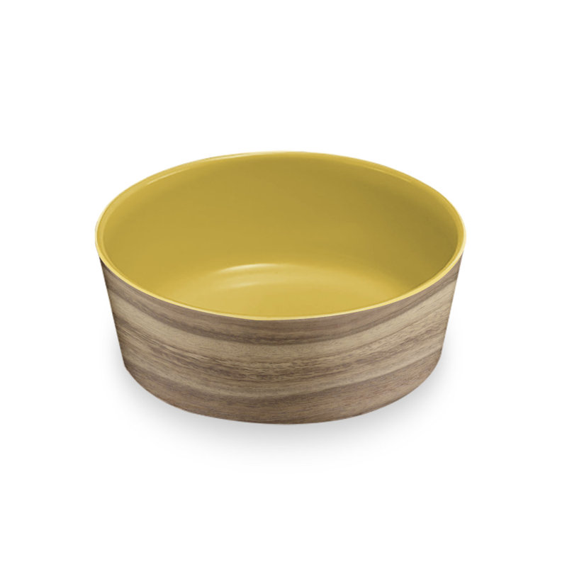 Brayton Anti-Skid Pet Bowl, Natural/Yellow