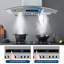 Hotte de cuisine, fixation murale pour hotte de cuisine, hotte de cuisine en acier inoxydable, convertible à conduit / sans conduit de 450 pi³ / min, contrôle tactile et tactile à 3 vitesses, lumière DEL, ventilateur d'extraction silencieux