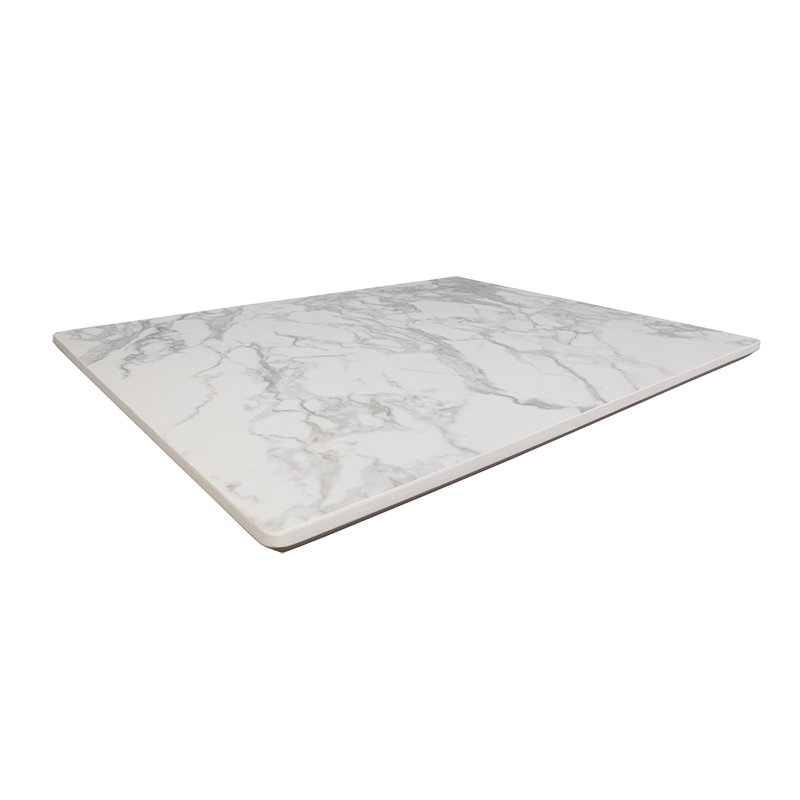Plateau de table en pierre frittée, Blanc / gris, H 0,88 po x L 36 po x l 36 po