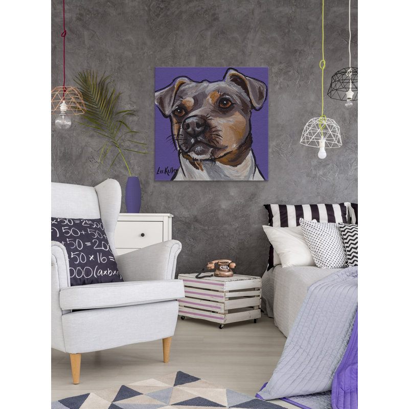 « not juste a terrier », reproduction de peinture à l’acrylique sur toile tendue, H 24 po x l 24 po x P 1,5 po