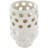 Boleyn Ceramic Shell Decorative White Vase with Circular Cutouts-230614783